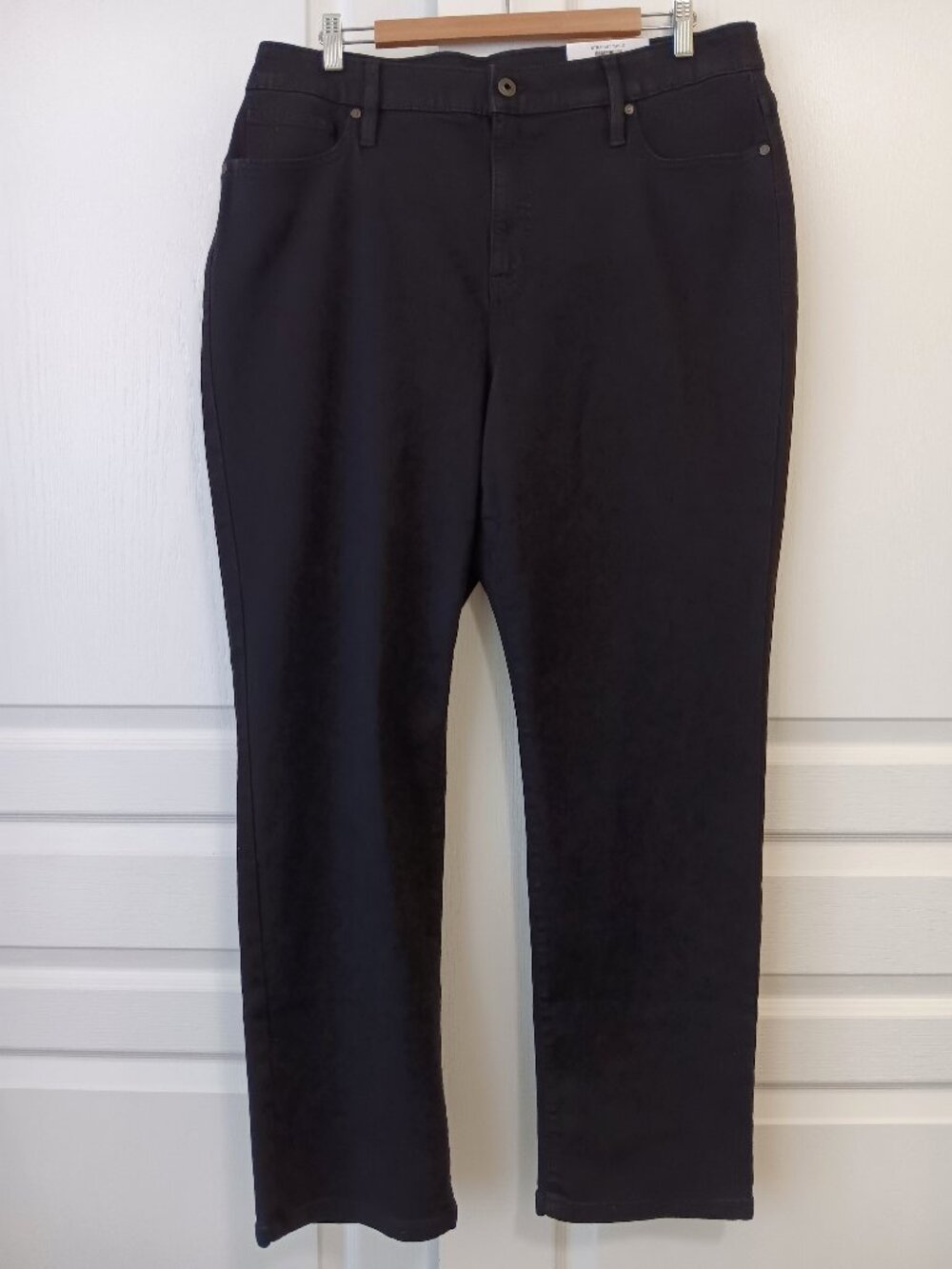 Style & Co. Women's Plus Deep Black Straight Leg High Rise Jeans Size 16W